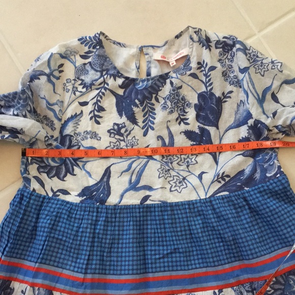 NWT Ro’s Garden Tiffany Rene blue block print mini dress - Picture 11 of 15